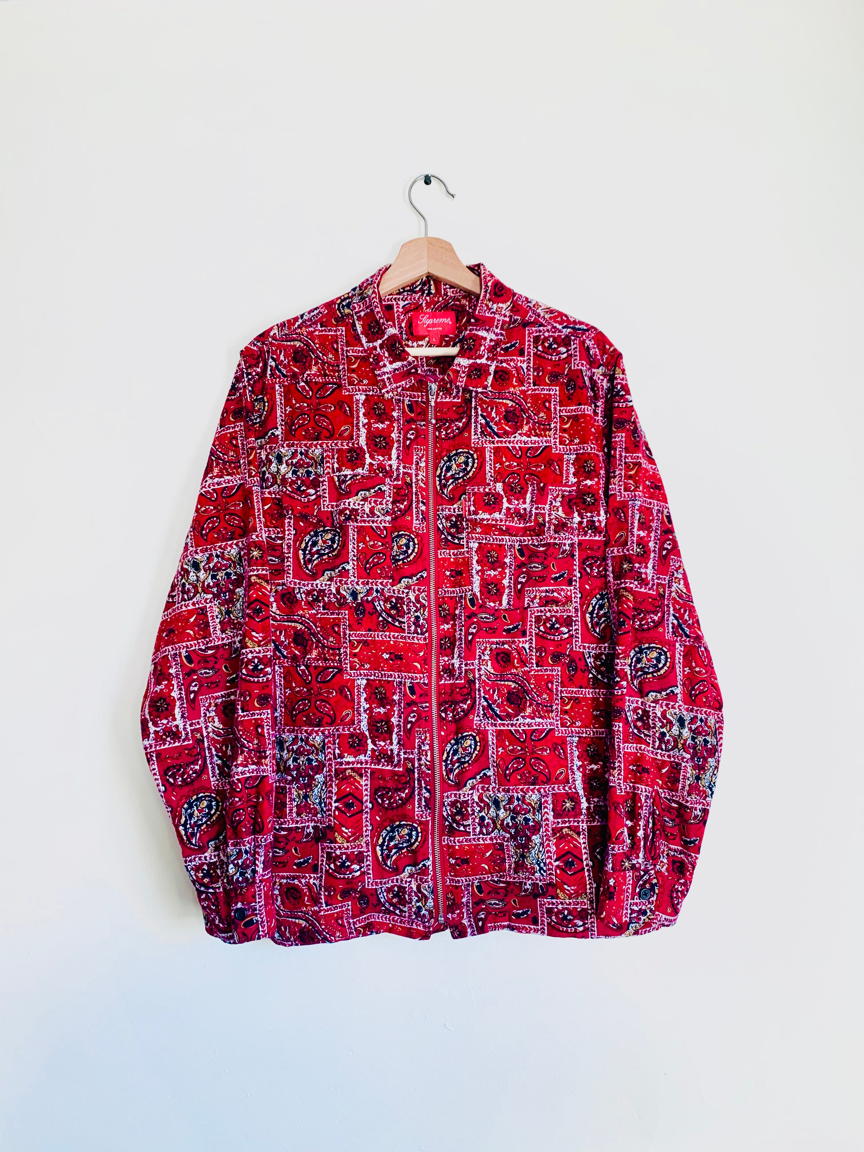 RUSHOLME - Supreme Broken Paisley Zip Front Flannel Shirt